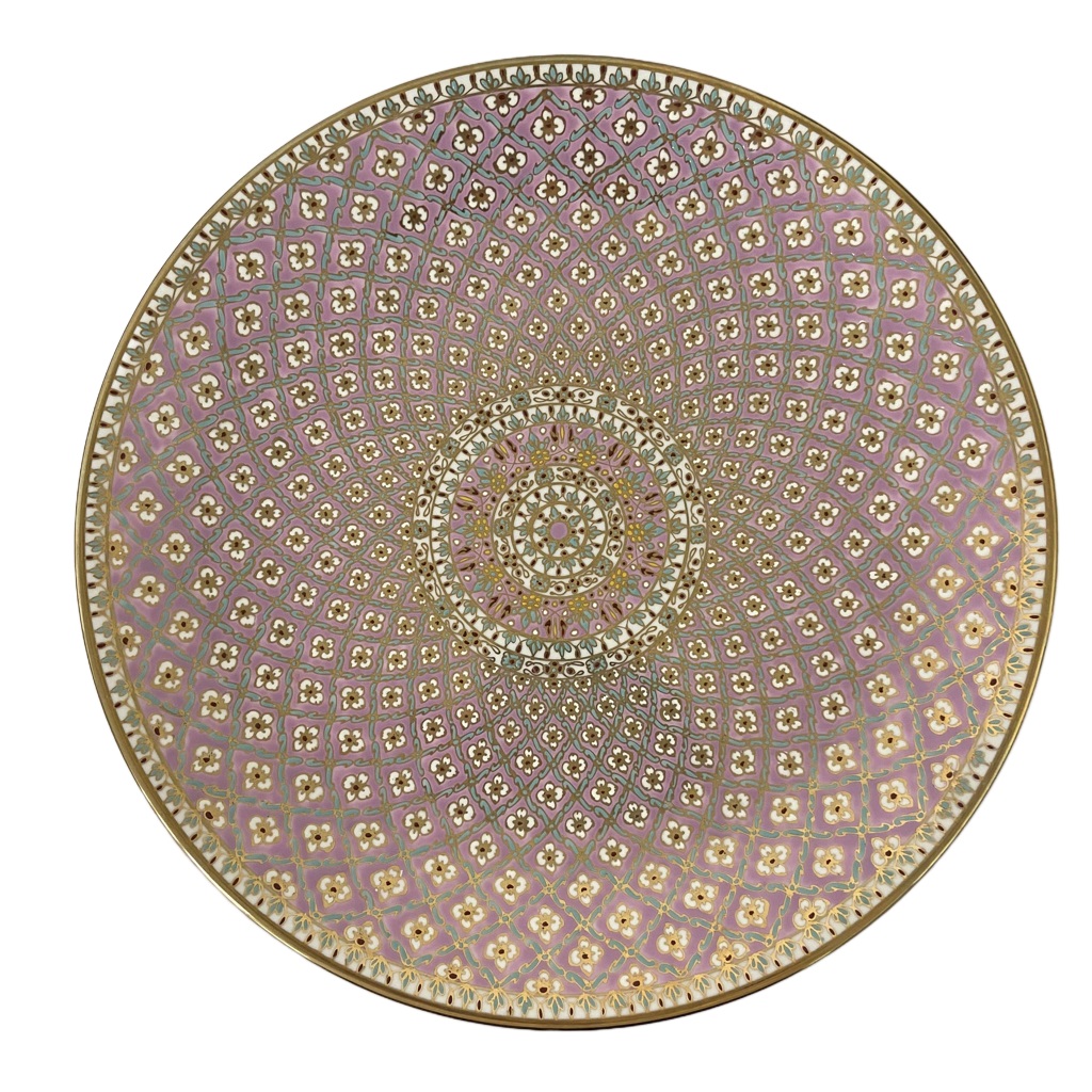 【ベンジャロン焼き】大皿(ピンク)