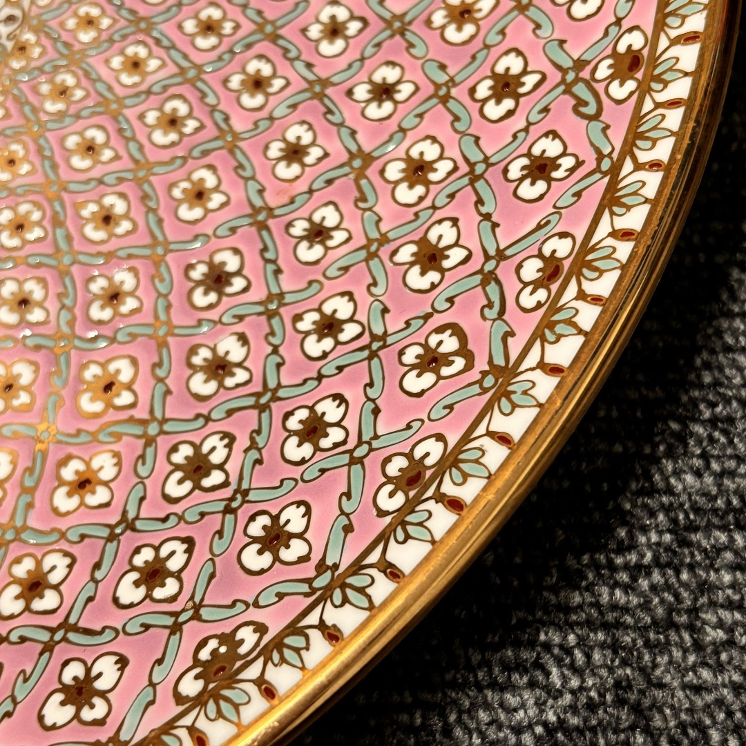 【ベンジャロン焼き】大皿(ピンク)