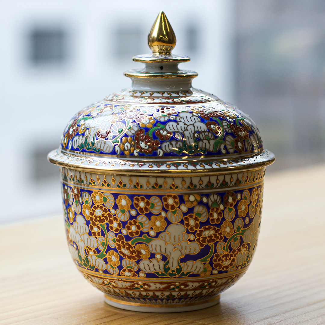【ベンジャロン焼き】壺(高さ15.5cm×直径10.5cm)