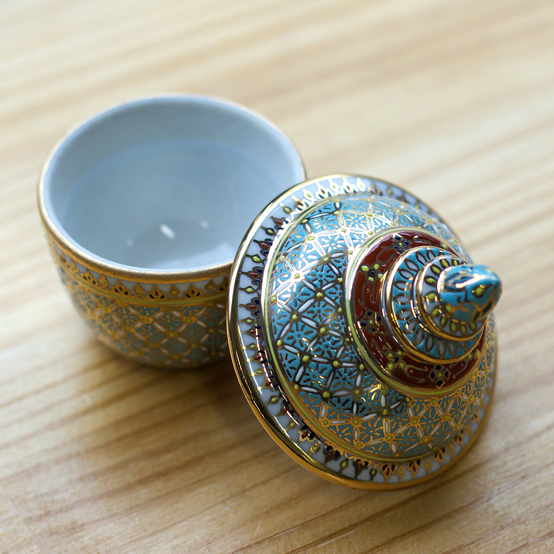 【ベンジャロン焼き】壺(高さ8.5cm×直径5.5cm)