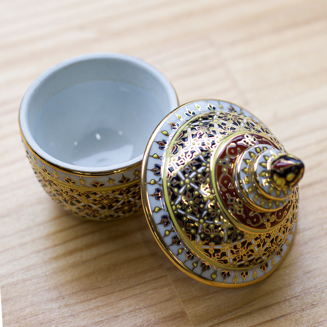 【ベンジャロン焼き】壺(高さ8.5cm×直径5.5cm)