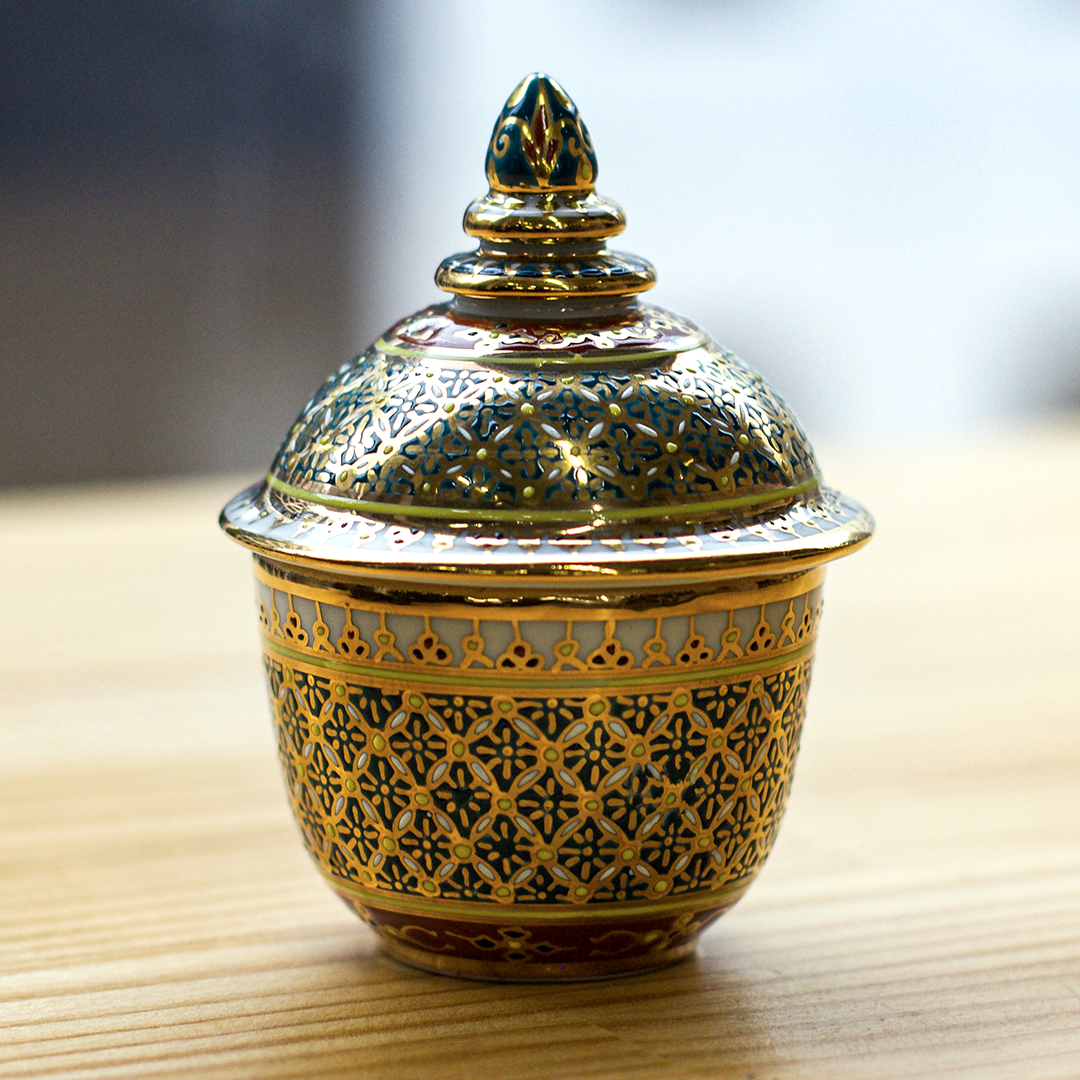 【ベンジャロン焼き】壺(高さ8.5cm×直径5.5cm)