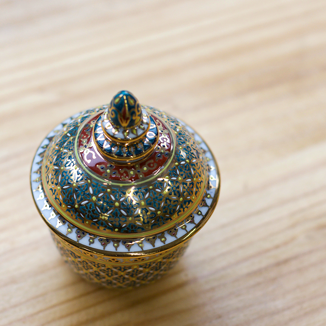 【ベンジャロン焼き】壺(高さ8.5cm×直径5.5cm)
