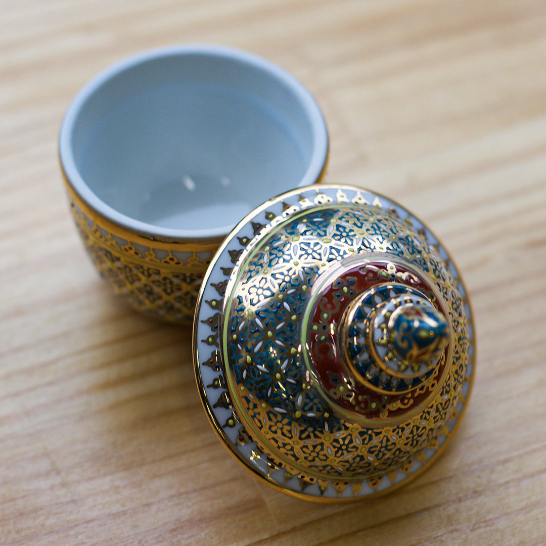 【ベンジャロン焼き】壺(高さ8.5cm×直径5.5cm)