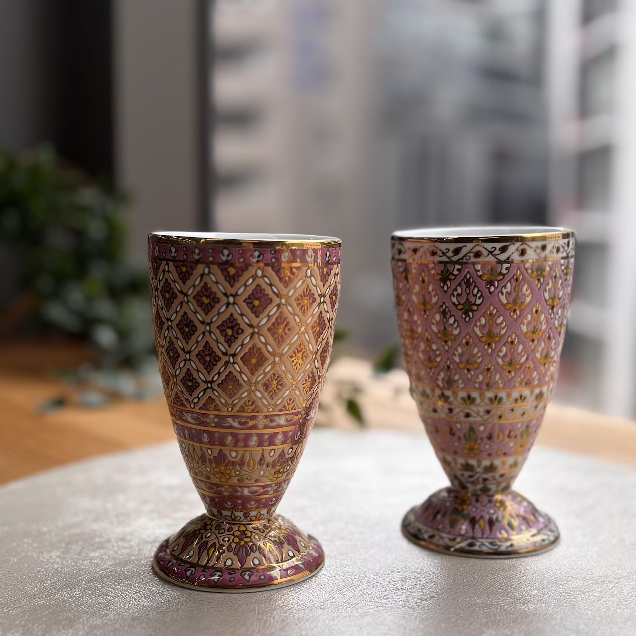 【ベンジャロン焼き】ワイングラス（シャイニー）