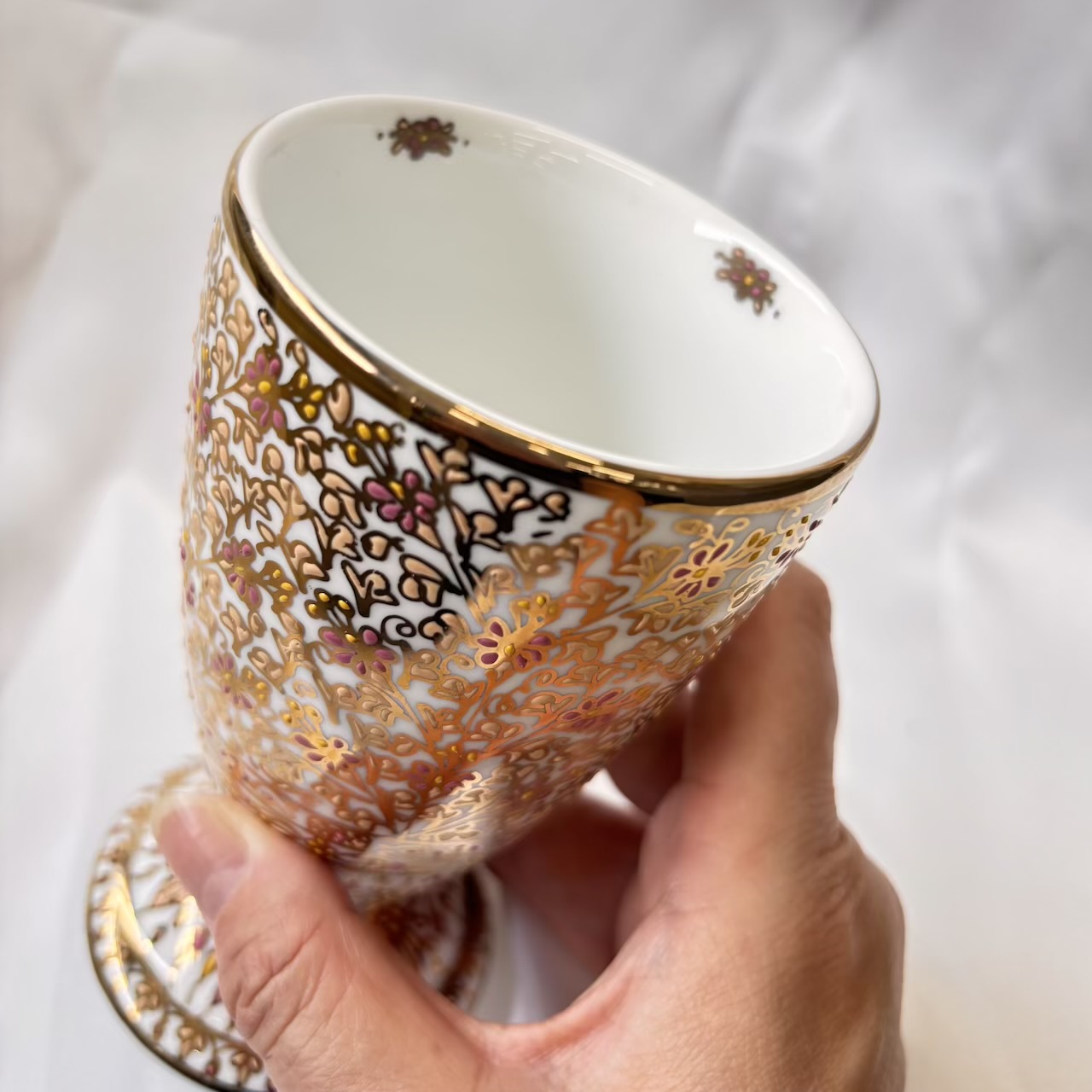 【ベンジャロン焼き】ワイングラス（シャイニー）