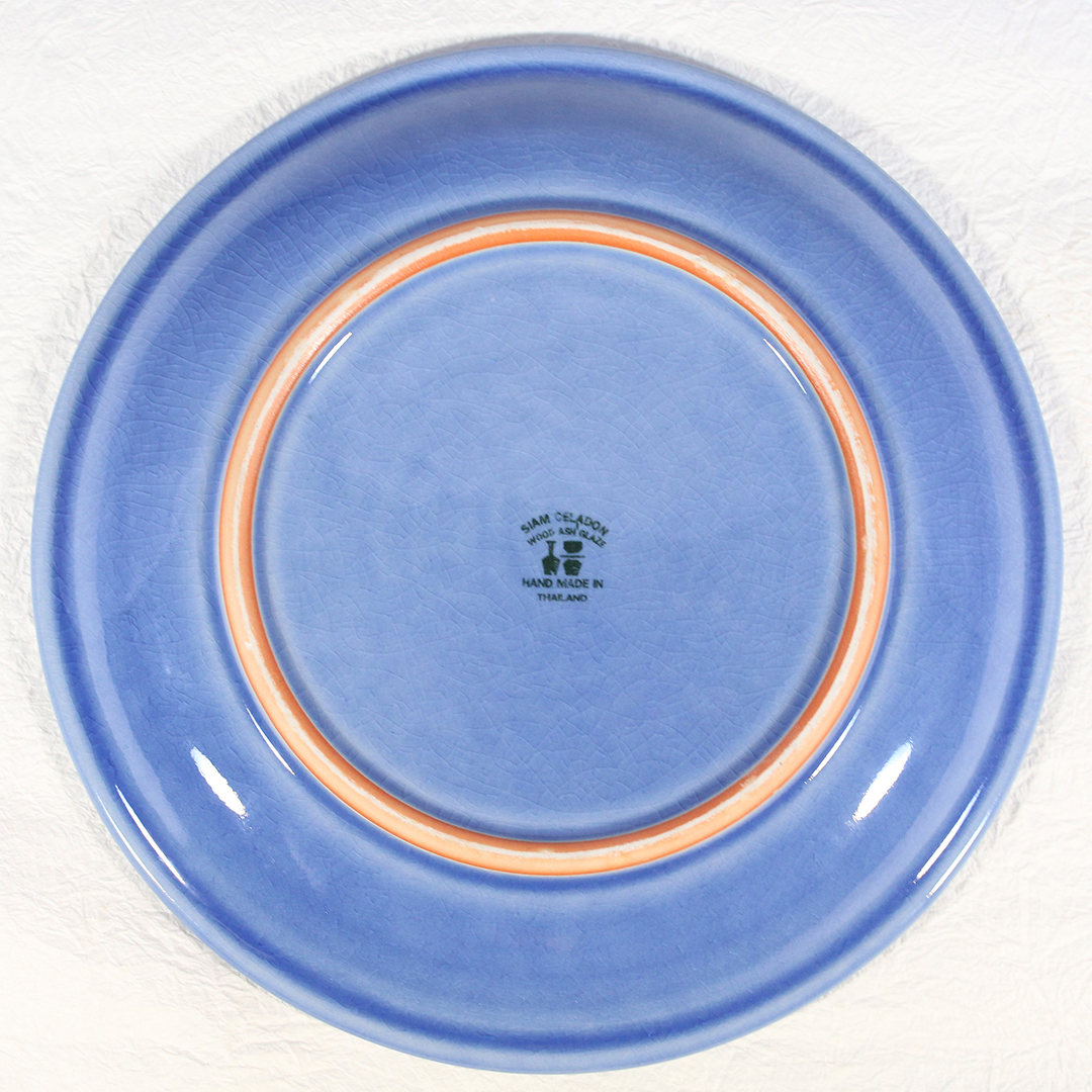 セラドン焼き】丸皿 ブルー（25.5cm） / アジアン雑貨イムスアイ